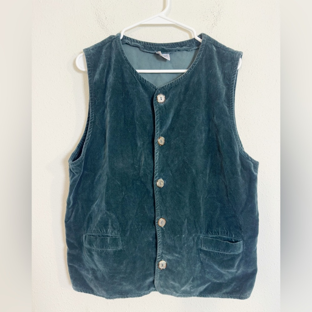 CP Shades velour velvet sleeveless button up top